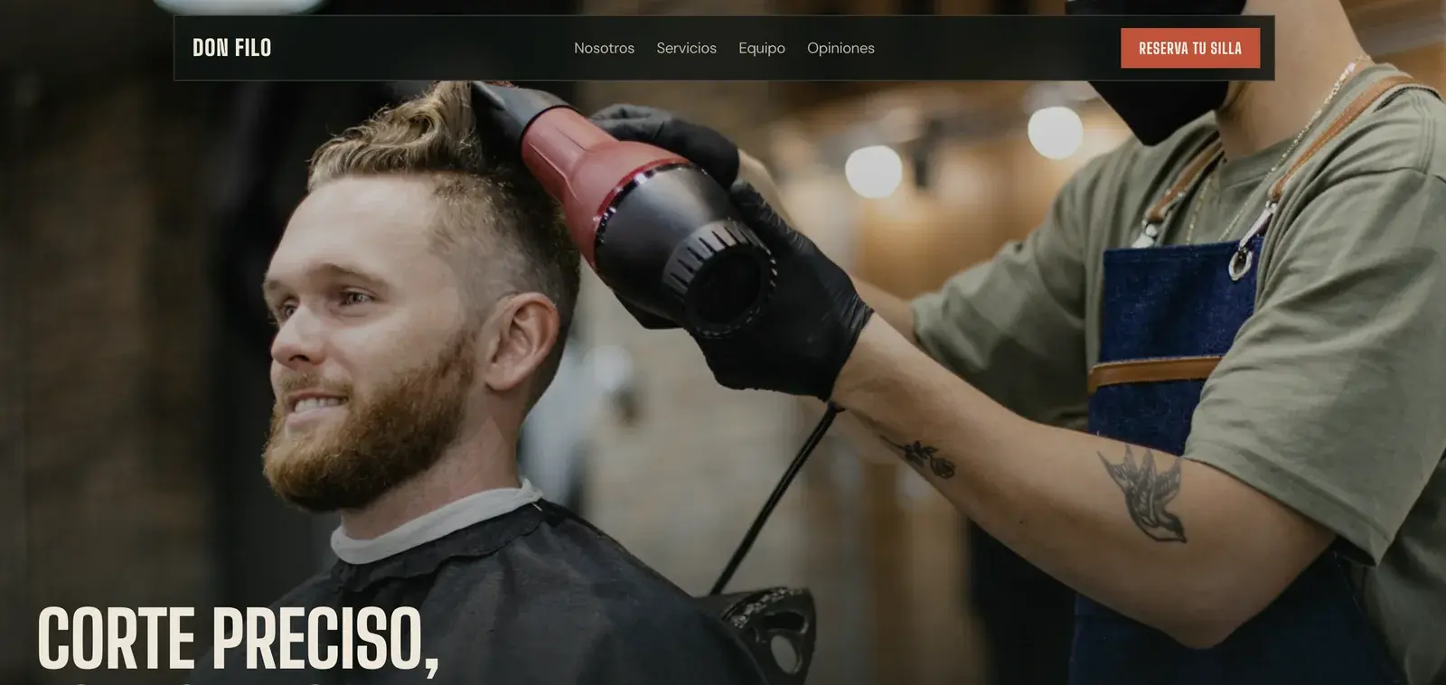 Captura de una web de barbería